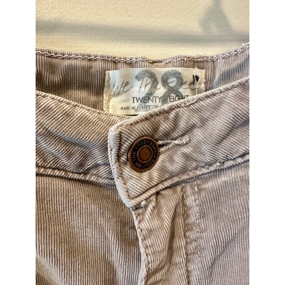 Free‎ People Good Luck Mid-Rise Corduroy Cord Jean Slouchy Tan Size 28 $198 - Picture 3 of 6